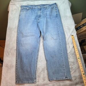 Levi Strauss 550 Relaxed Fit Tapered Leg Jeans Mens 44x30 Casual Denim Light Bl